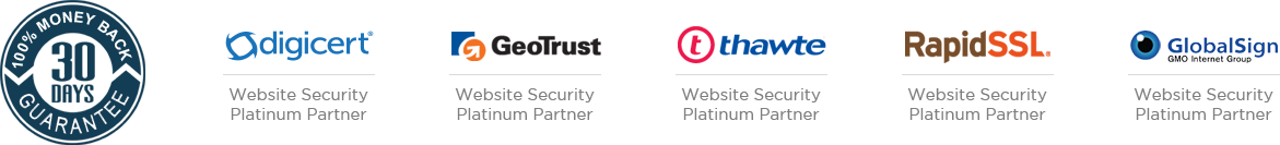 Platinum Partner of DigiCert, GeoTrust, Thawte, RapidSSL, GlobalSign